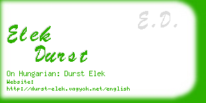 elek durst business card